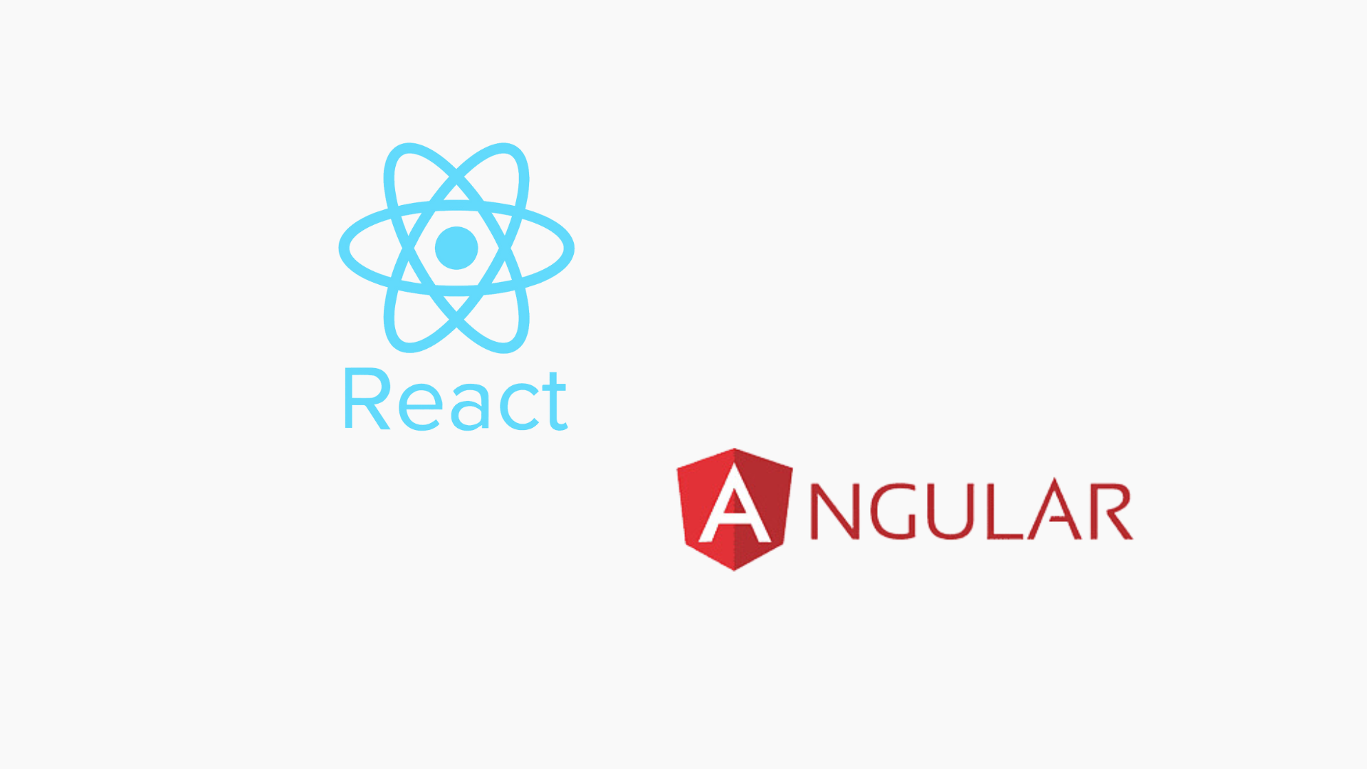 An image having the logo of React and Angular.