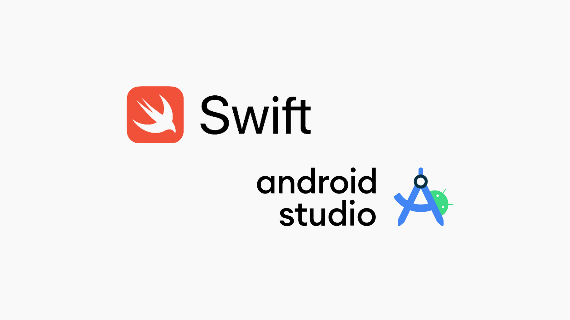 An Image having the logo of Swift and Android Studio.