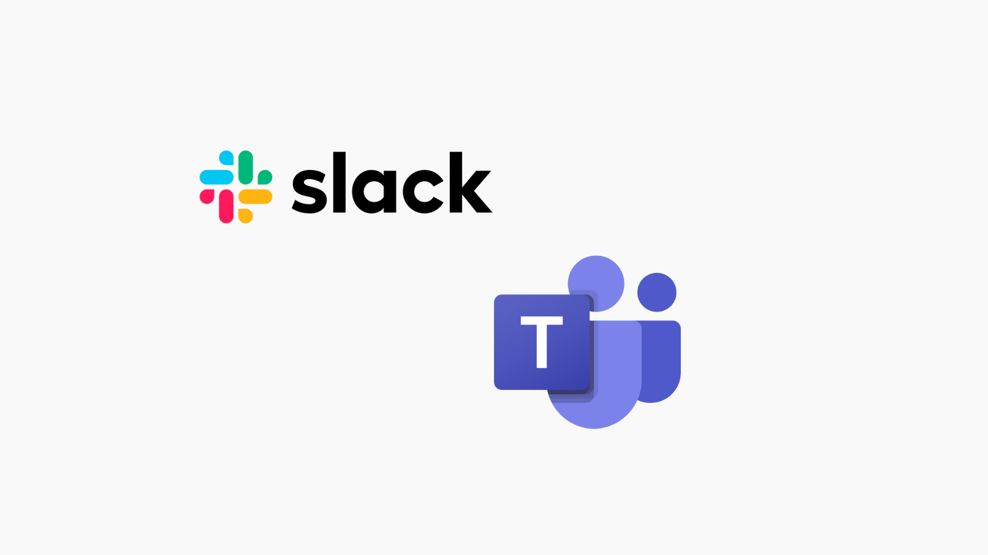 An image having the logo of slack and Microsoft Teams.