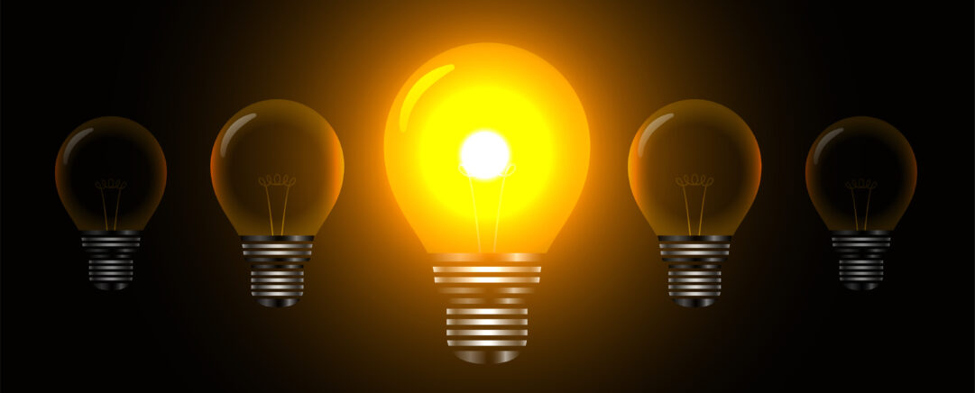 An yellow glowing bulb.